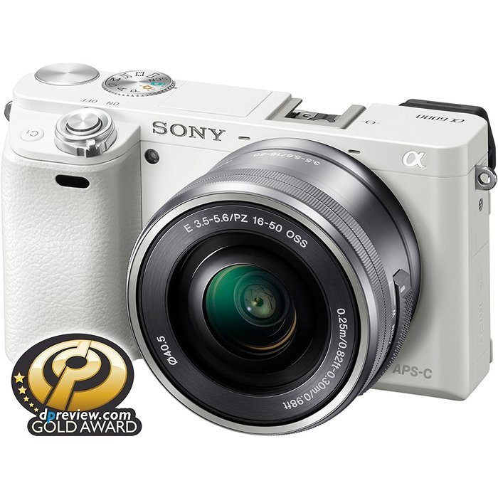 Sony Alpha A6000 Wi-Fi Digital Camera & 16-50mm Lens (White) with 32GB Card + Case + Battery/Charger + Tripod... N3
