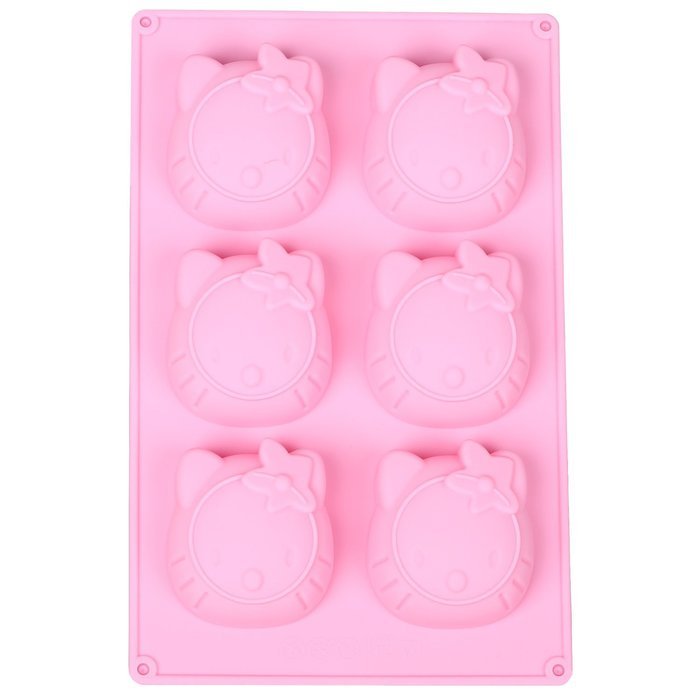 Ebake Reusable Cartoon Silicone Mold for Cake, Chocolate, Jelly, Candy and Ice cubes (Kitty, Pink)
