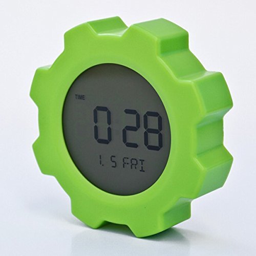Best-mall Creative Gear Design Voice Control Led Silent dawdler bedside Snooze Alarm Clock With Night Light And... N2