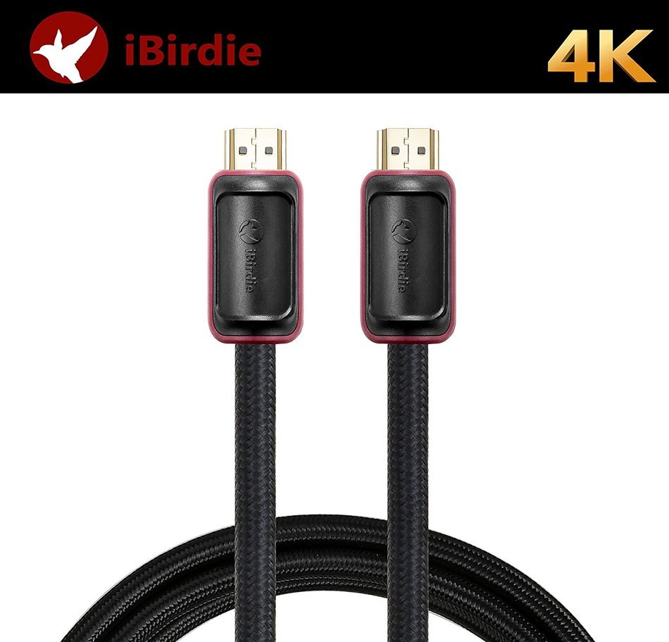 iBirdie High Speed HDMI cable 15ft(4.6m), Supports Ethernet,1080P, 3D, 4K and Audio Return(ARC), 26AWG, Braided... N16