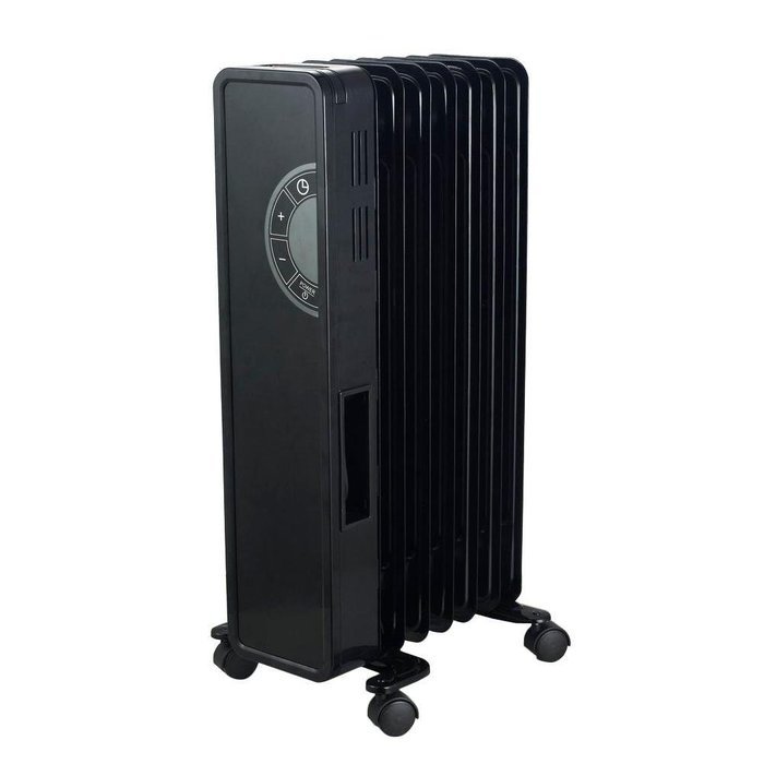 1500-Watt Electric Oil-Filled Glass Faced Digital Radiator Portable Heater