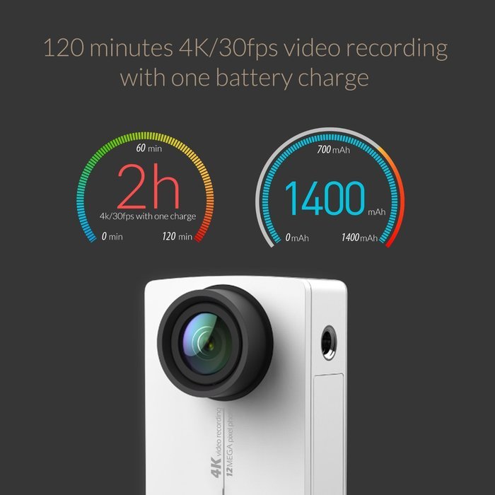YI 4K Action Camera with Selfie Stick & Bluetooth Remote (US Edition) Night Black N26