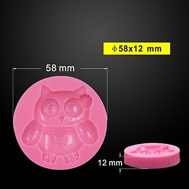 Sher Ms. Owl DIY Silicone 3D Fondant Cake Mold Gum Paste Decoration Mold Cake Cooking Tools Cake Tool N2
