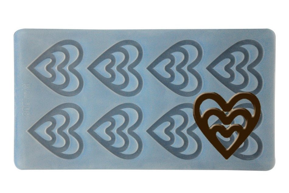 FOUR-C Sugarcraft Decoration Sheet Love Silicone Molds for Chocolate Making Color Transparent