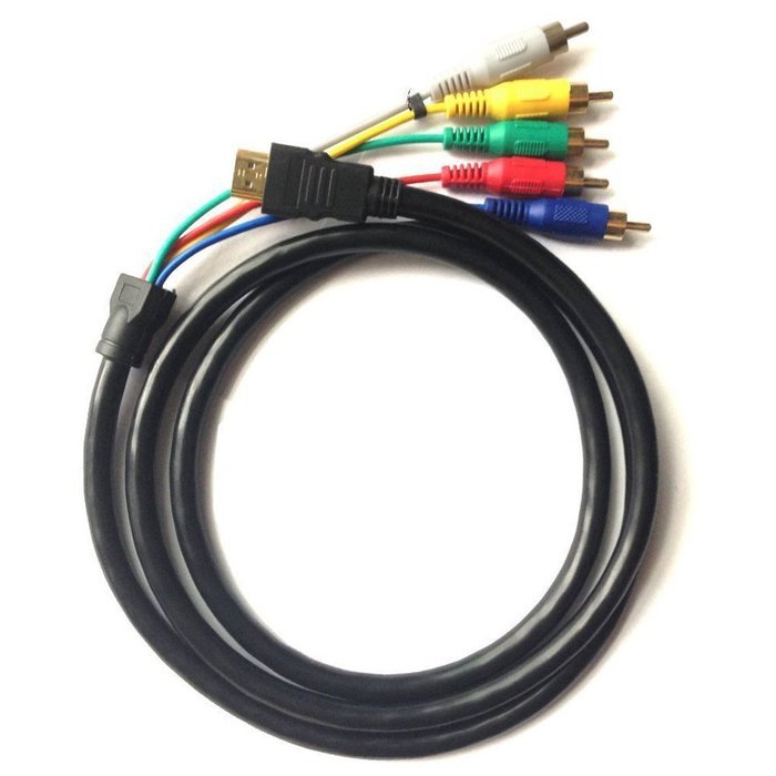 Auskic HDMI to RCA Cable, 5Ft 1.5M HDMI Type A Male to 5RCA Male Plug Video Audio AV Component Converter Adapter... N2