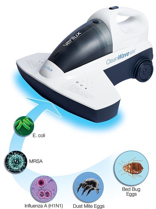 Verilux CleanWave Sanitizing Portable Vacuum, White N8