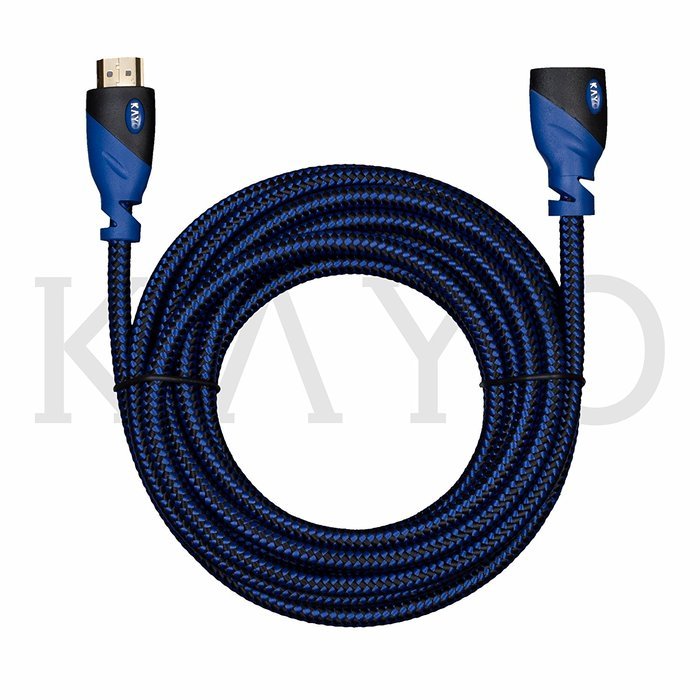 KAYO HDMI 2.0 Extension Cable 15 FT Super HD 4K HDMI Extender with Ethernet M / F Port Saver Cables Braided Cord...