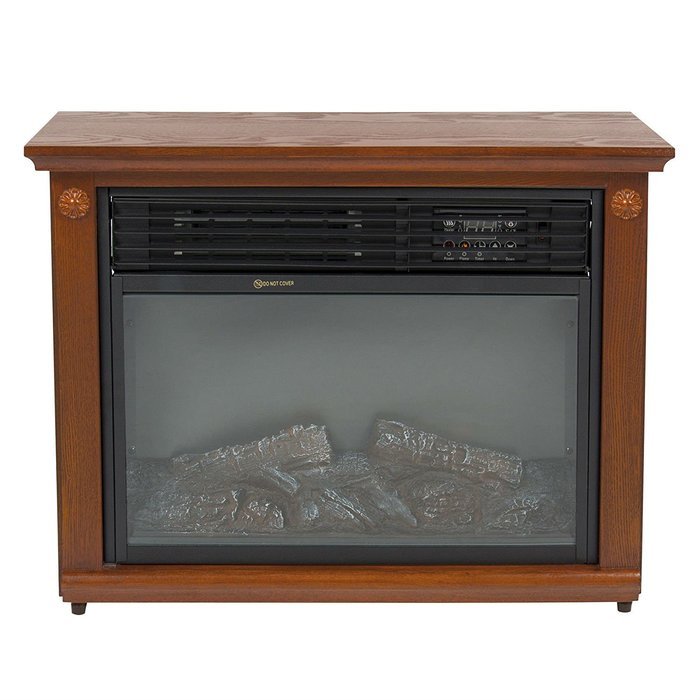 Large Room Infrared Quartz Electric Fireplace Heater Honey Oak Finish w/ Remote Most Viewed N2
