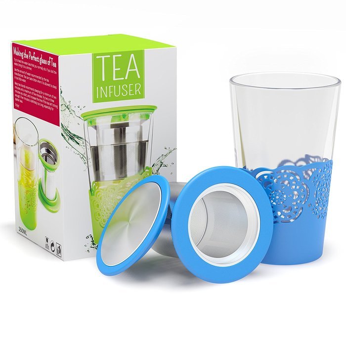 Silibake Loose Leaf Tea Infuser Brewing System Cup with Removable Stainless Steel Steeper Strainer Basket