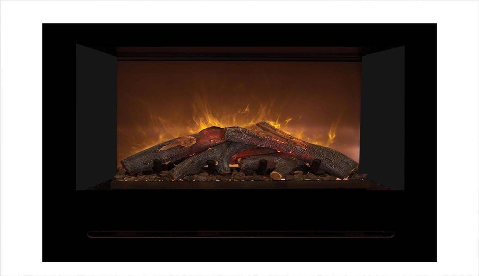Modern Flames Home Fire Series Electric Fireplace with Log Set and Red Herringbone Side Panels, 42-Inch N2
