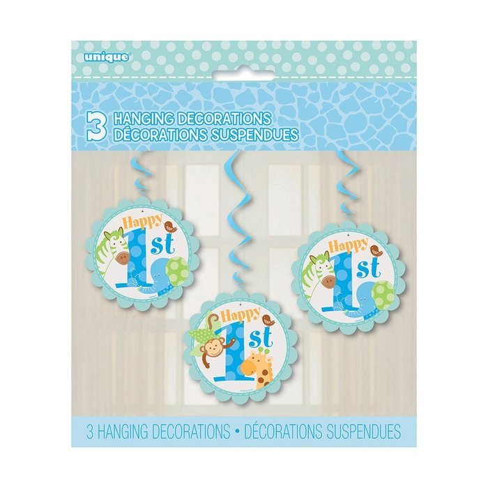 Blue Safari First Birthday Cupcake Kit for 24