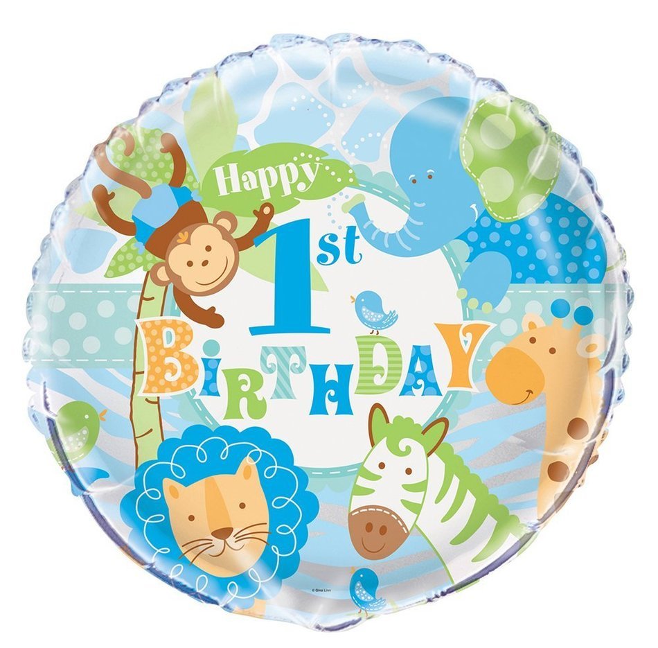 Blue Safari First Birthday Cupcake Kit for 24 N3