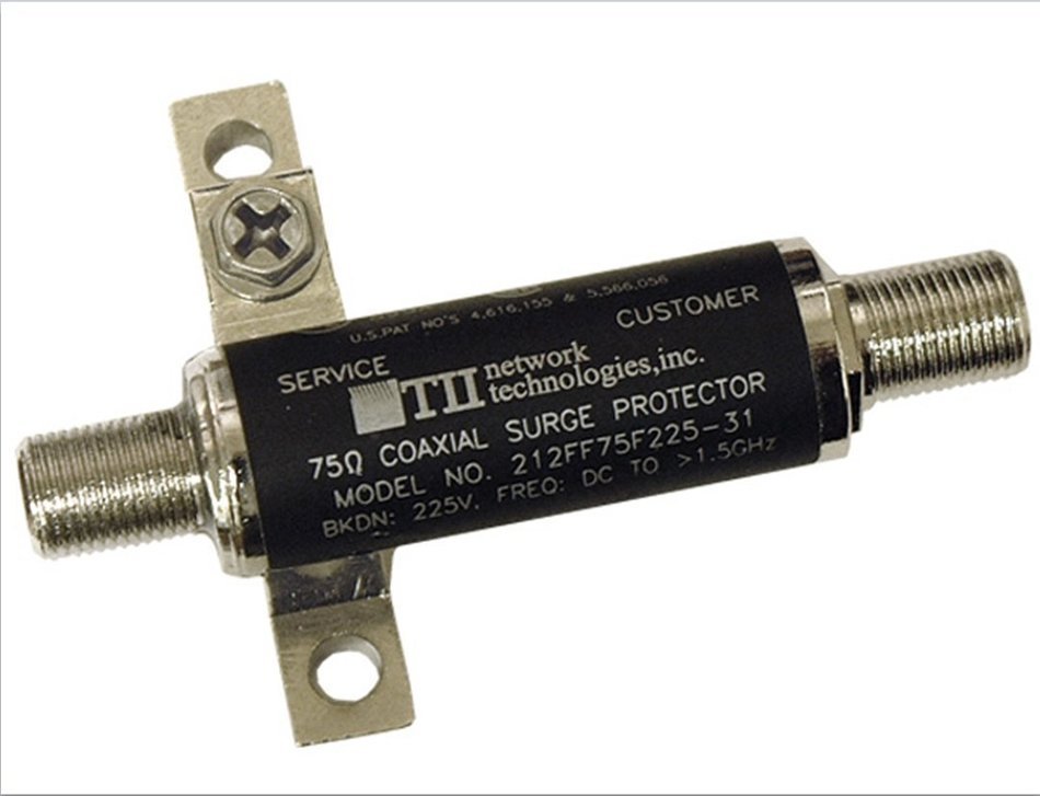 TII Network Technologies 212FF75F225-21 75 Ohm Female To Female Connector Lightning Surge Protector Coaxial Cable