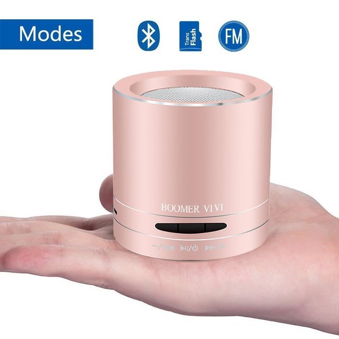 Rose Gold Bluetooth Speaker By BOOMER VIVI Portable Mini Bluetooth Speaker Wireless Loud Speaker With Clear Sound... N14