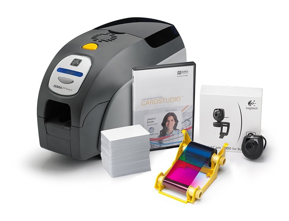 Zebra Z32-0000D200US00 QuikCard ID Solution ZXP Series 3 ID Card Printer, Single- and Dual-Sided Cards, Monochrome...