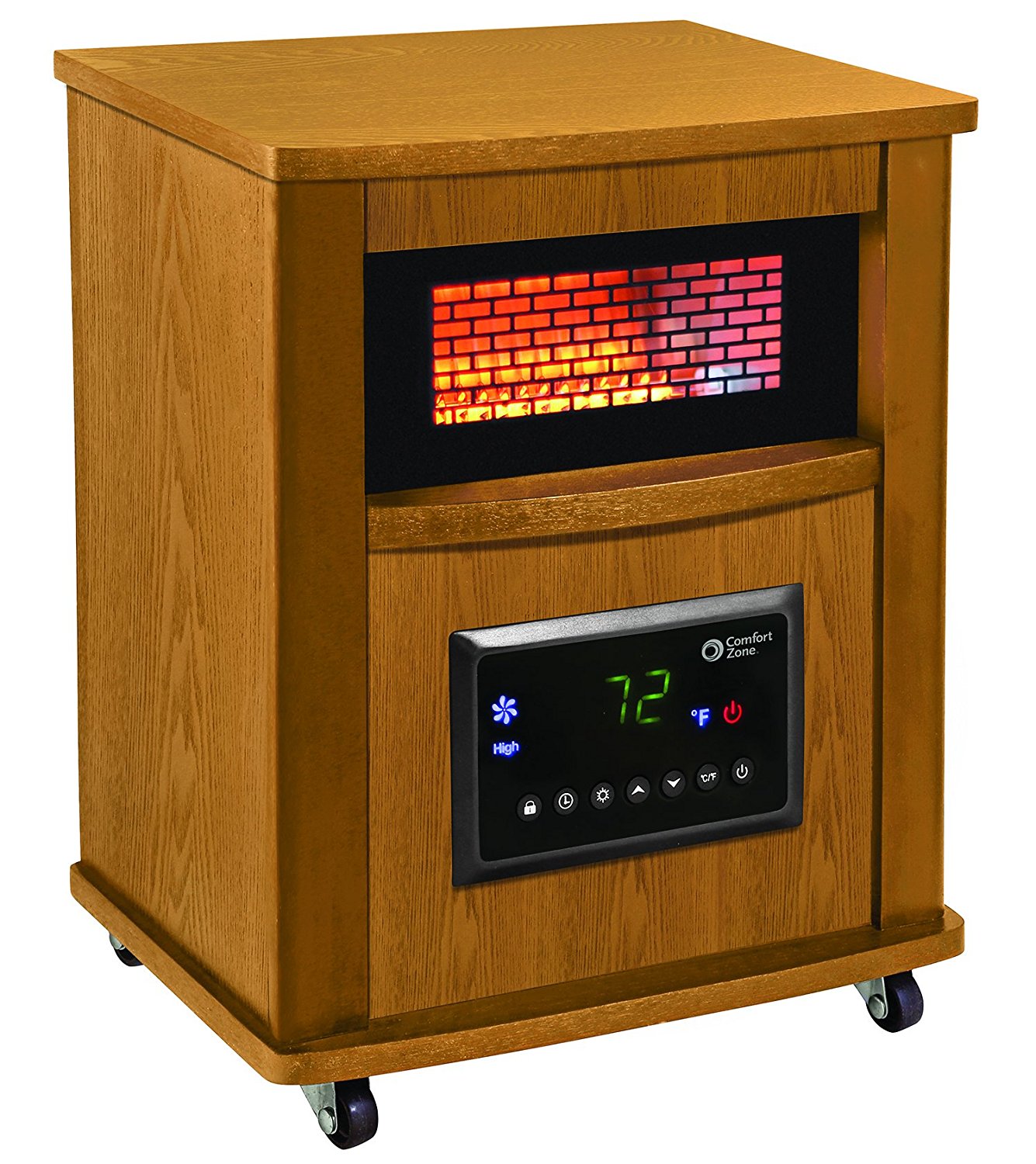 Comfort Zone 16 Inch Infrared Quartz Wood Cabinet Heater (Oak) free ...