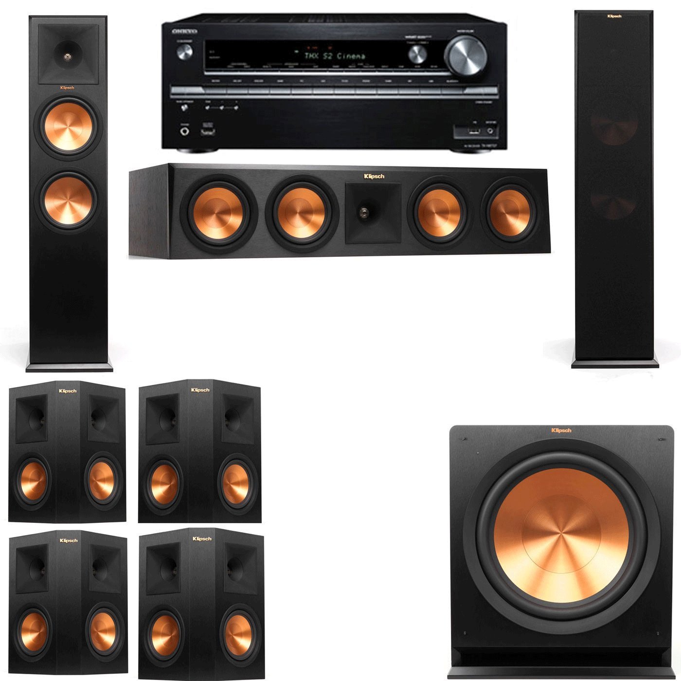 Klipsch RP280F Tower Speakers7.1Onkyo TXNR838 free image download
