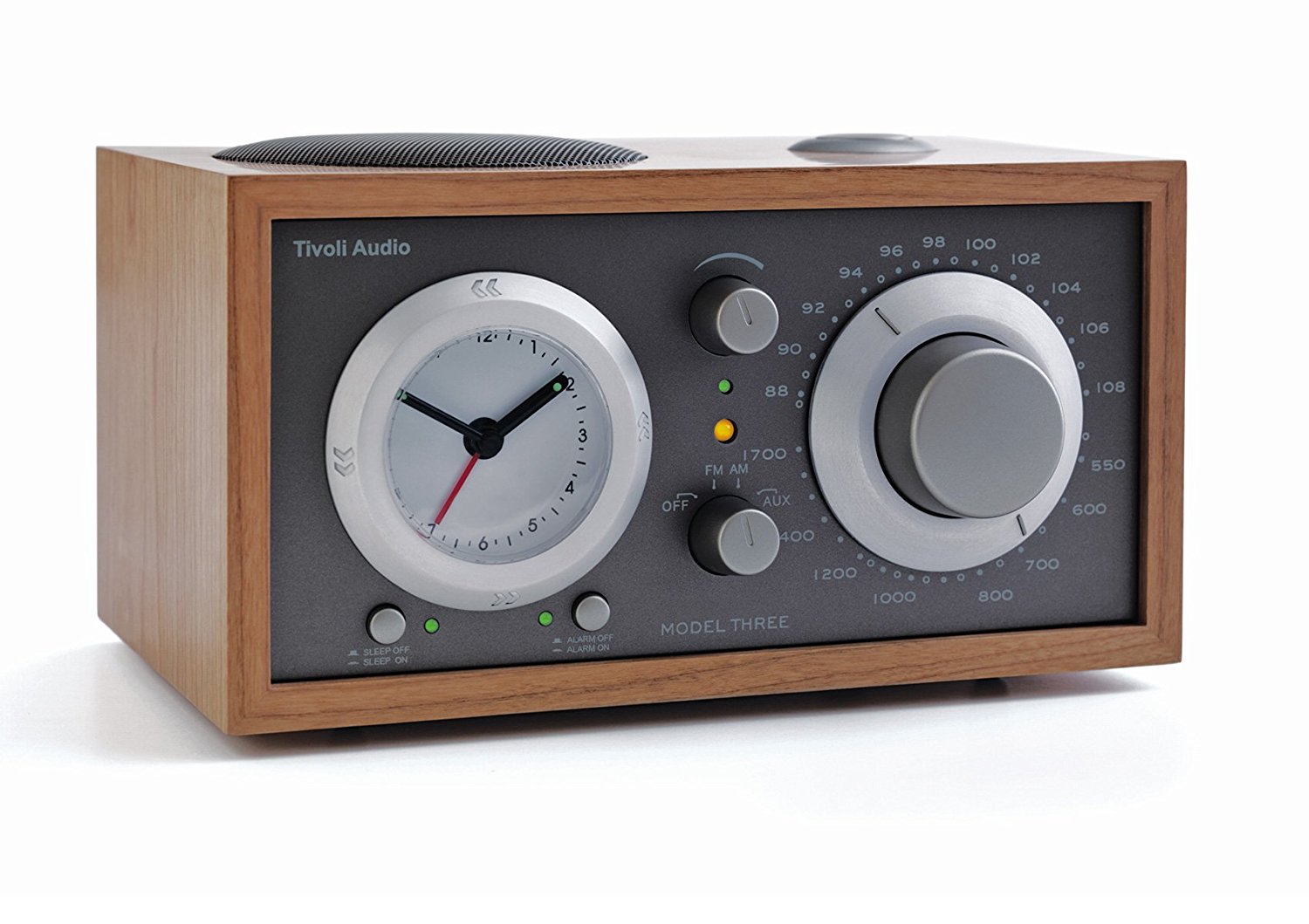 Tivoli Audio Model Three AM/FM Clock Radio, Cherry/Metallic Taupe