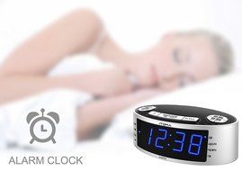 iTOMA Alarm Clock Radio with Digital AM FM, Dual Alarm with Snooze and Sleep Timer, Dimmer Control, Auto Time... N6