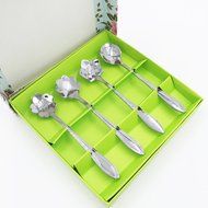 YOHA Creative Floral Coffee Spoon Delicate Teaspoon Sugar Dessert Spoon Ice Cream Spoon Scoop(4 pcs,B) N9