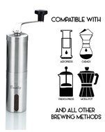 Manual Coffee Grinder with Travel Pouch, Spoon and Cleaning Brush | Ceramic Conical Burr for Precision Brewing... N7