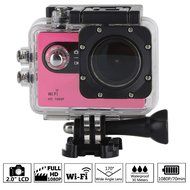 Choice Goods 2.0inch 12MP Wifi 170 Degree Wide Angle FULL HD 1080P Waterproof Sport Action Camera - Rose