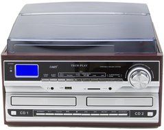 TechPlay ODC174WD SP, 3 speed turntable W/Cassette Player, Radio with presets, AUX in, RCA out, USB SD MP3 Encoding... N15