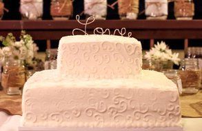 Love Silver Wire Script Cake Topper