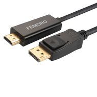 HDMI DisplayPort Cable 6FT, FEMORO DP HDMI Display Cable Adapter 6feet Male to Male Port Gold Plated Port with... N16