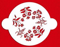 Designer Stencils C342 Spring Garden Top - 7 inch Cake Stencil N2