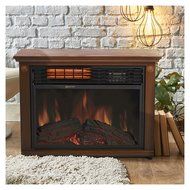 Large Room Infrared Quartz Electric Fireplace Heater Honey Oak Finish w/ Remote Most Viewed N3