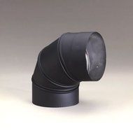 Chimney 21153 6 Inch Heat-fab 22-ga Welded Black Stovepipe 90 Deg Sectioned Adjustable Elbow