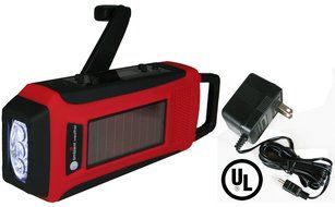 Ambient Weather WR-099 Compact Emergency Solar Hand Crank AM/FM/WeatherBand Digital Radio, Flashlight, Cell Phone... N4