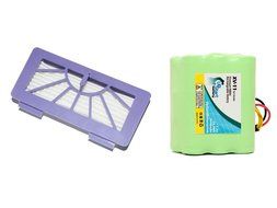 Neato XV-12 Pet &amp; Allergy Battery and Filter - Kit Includes Neato Battery and 1 Filter (3500mAh, 7.2V, NI-MH)