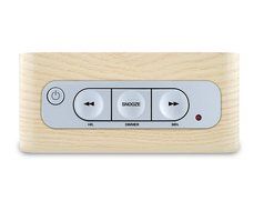 NSK Wood Grain Clock Radio Stereo Audio Speaker Dual Alarm Sleep Memory Function N7