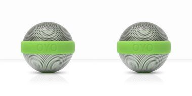 A Pair of OYO Ballo Portable Stereo Speakers, Build-in Rechargeable Battery, Neon Green