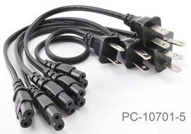 CablesOnline , 5-Pack 1ft 2-Prong Figure-8 Replacement Non-Polarized Computer Power Cord Cable, PC-10701-5 N2