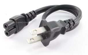CablesOnline , 5-Pack 1ft 2-Prong Figure-8 Replacement Non-Polarized Computer Power Cord Cable, PC-10701-5 N3