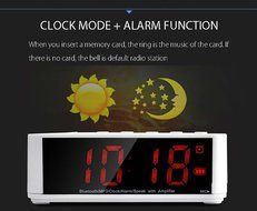 MX - 017 Bluetooth Portable Desktop Alarm Clock V2.1 Stereo Speaker Support FM Radio Handsfree AUX In TF ...... N3