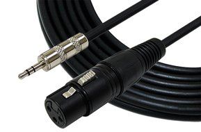 GLS Audio 6ft Cable 1/8" TRS Stereo to XLR Female - 6' Cables 3.5mm (Mini) to XLR-F Cord for iPhone, iPod, Computer...