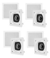 8) VM Audio Shaker 4-Inch 100W 2 Way Square in Ceiling/in Wall Surround Speakers