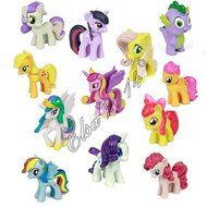 Set of 12 My Little Pony Action Figures Lot Spike Celestia Rainbow Dash Pony New N2