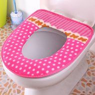 Spritech(TM) Soft Bathroom Warmer Washable Velveteen Cartoon Pattern Toilet Seat Cover Pads Color Random N8