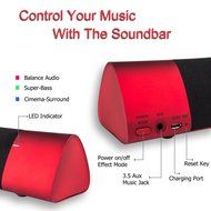 Rotibox Mini Soundbar Ultra Compact Portable Mutimedia Wireless Stereo Bluetooth Speaker HiFi Powerful Crystal... N23