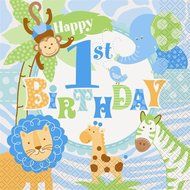 Blue Safari First Birthday Cupcake Kit for 24 N8