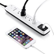 Poweradd 5-Outlet Surge Protector Power Strip 6ft Cord with Dual Smart USB Ports for TV, Laptop, Computer, Hair... N2