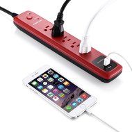 Poweradd 5-Outlet Surge Protector Power Strip 6ft Cord with Dual Smart USB Ports for TV, Laptop, Computer, Hair... N3
