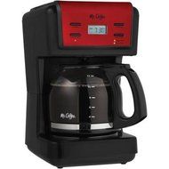 12-Cup Programmable Modern Design Coffee Maker In Red