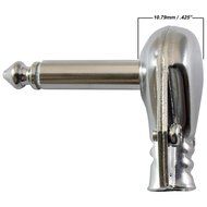 GLS Audio 1/4" Right Angle Plugs TS Mono Flat Low Profile Pancake Style for Speaker Cables, Patch Cables, Snakes... N3