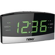 NAXA NRC-181 Bluetooth(R) Easy-Read Dual-Alarm Clock with Daily Repeat